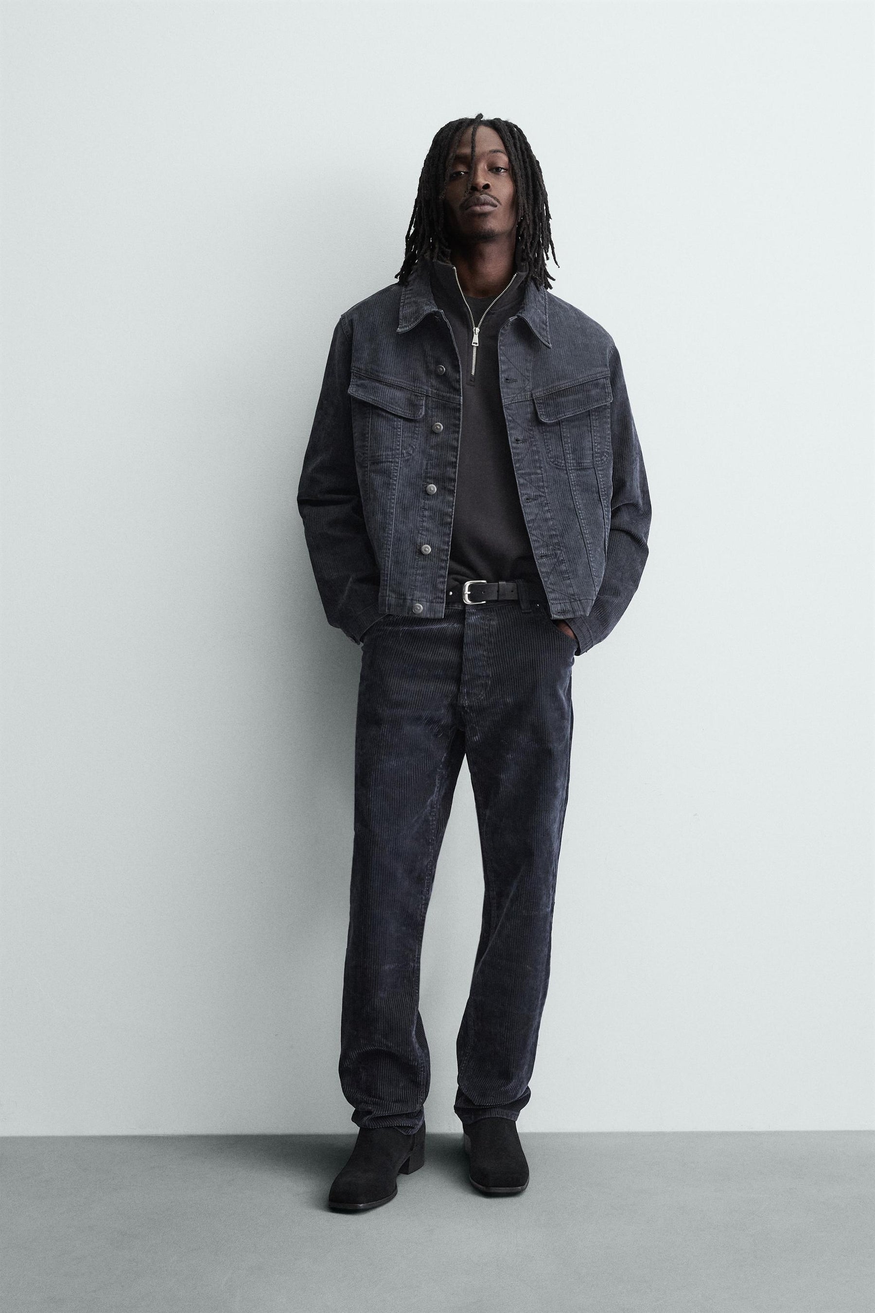 CROPPED FIT CORDUROY JACKET - Image 1