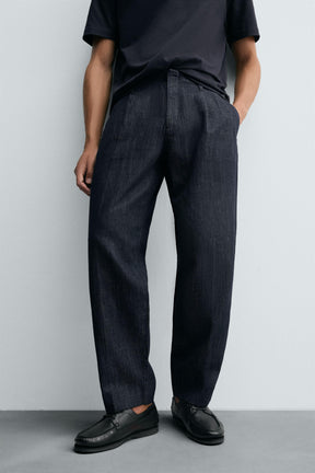 CROPPED WIDE-LEG DENIM TROUSERS - Image 5