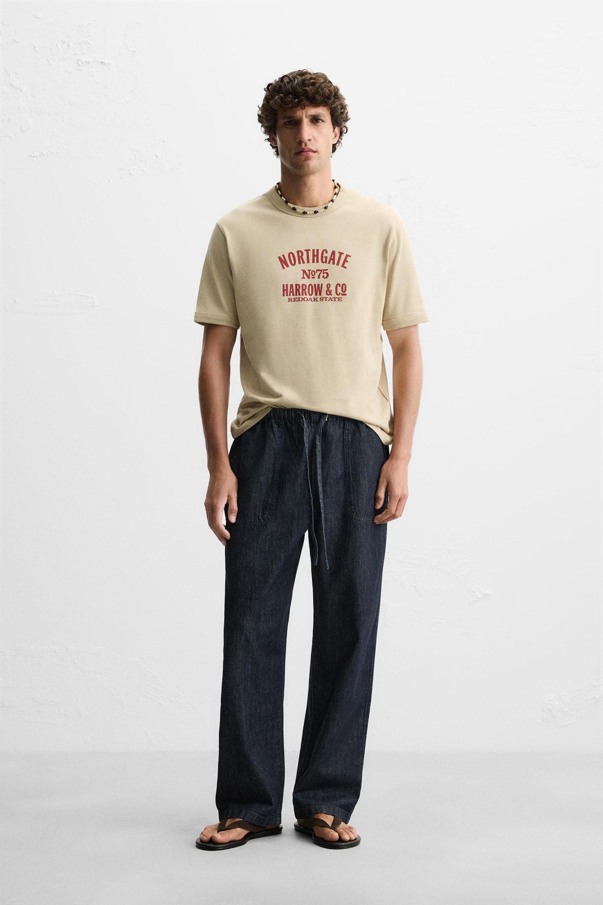 RIBBED SLOGAN T-SHIRT - Image 1