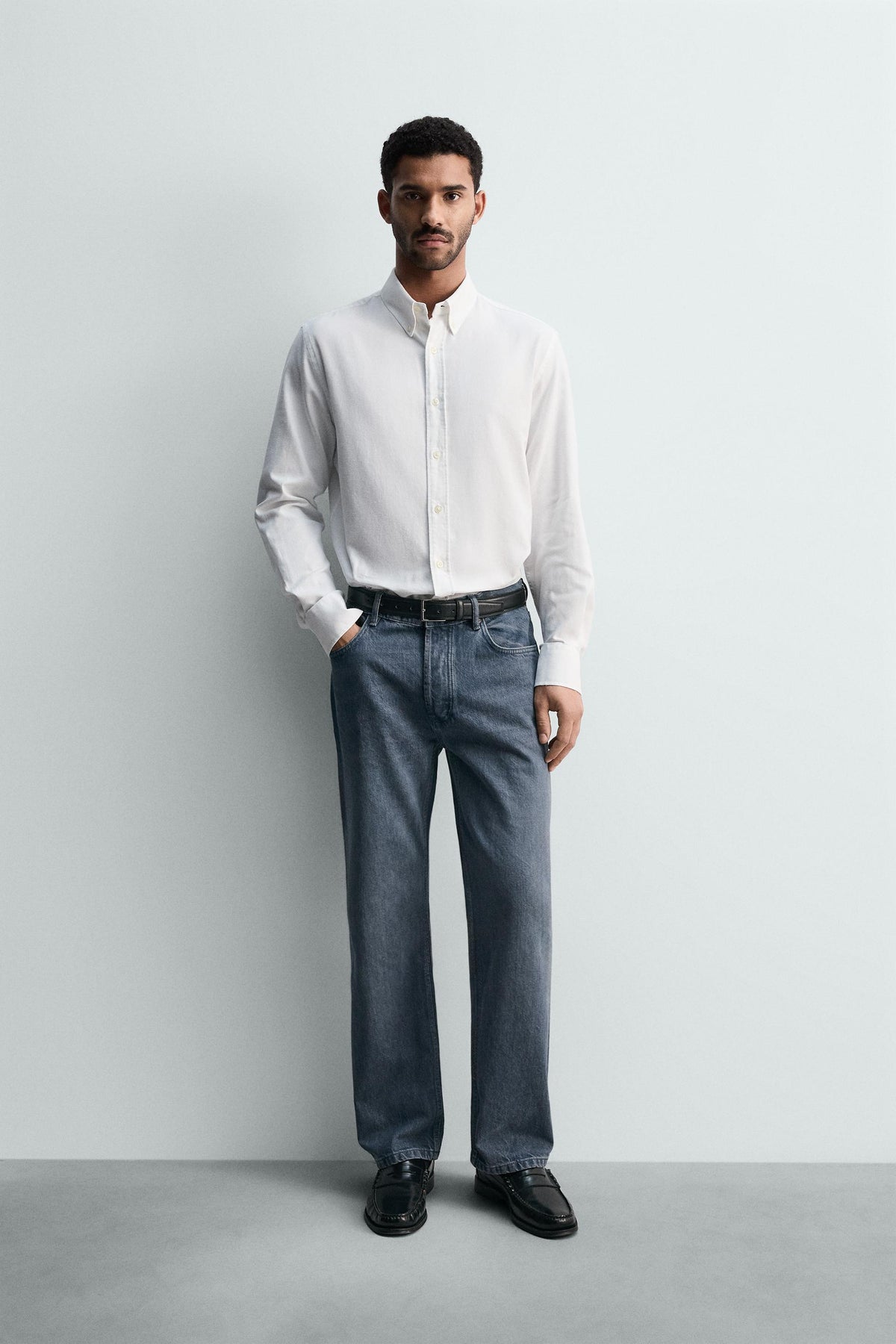 WASHED TEXTURED OXFORD SHIRT - Image 1