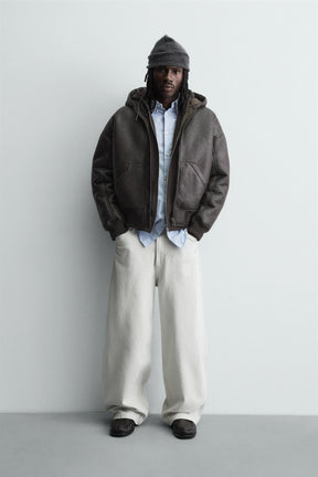 DOUBLE-FACED LEATHER EFFECT JACKET - Image 1