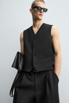 TEXTURED WAISTCOAT WITH POCKETS - Image 5