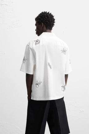 EMBROIDERED COTTON/LINEN SHIRT - Image 3