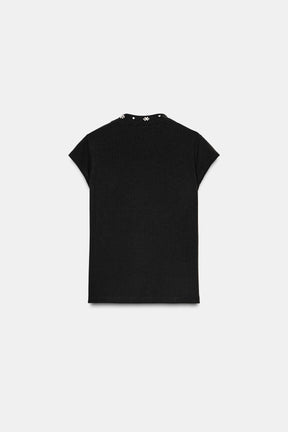 T-Shirt mit Kunstperlen