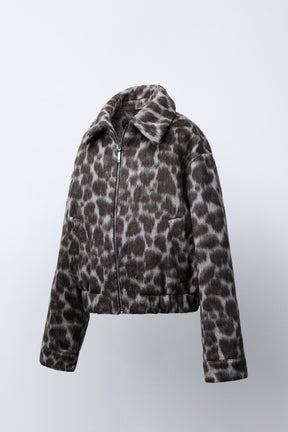 ANIMAL PRINT BOMBER JACKET - Image 3