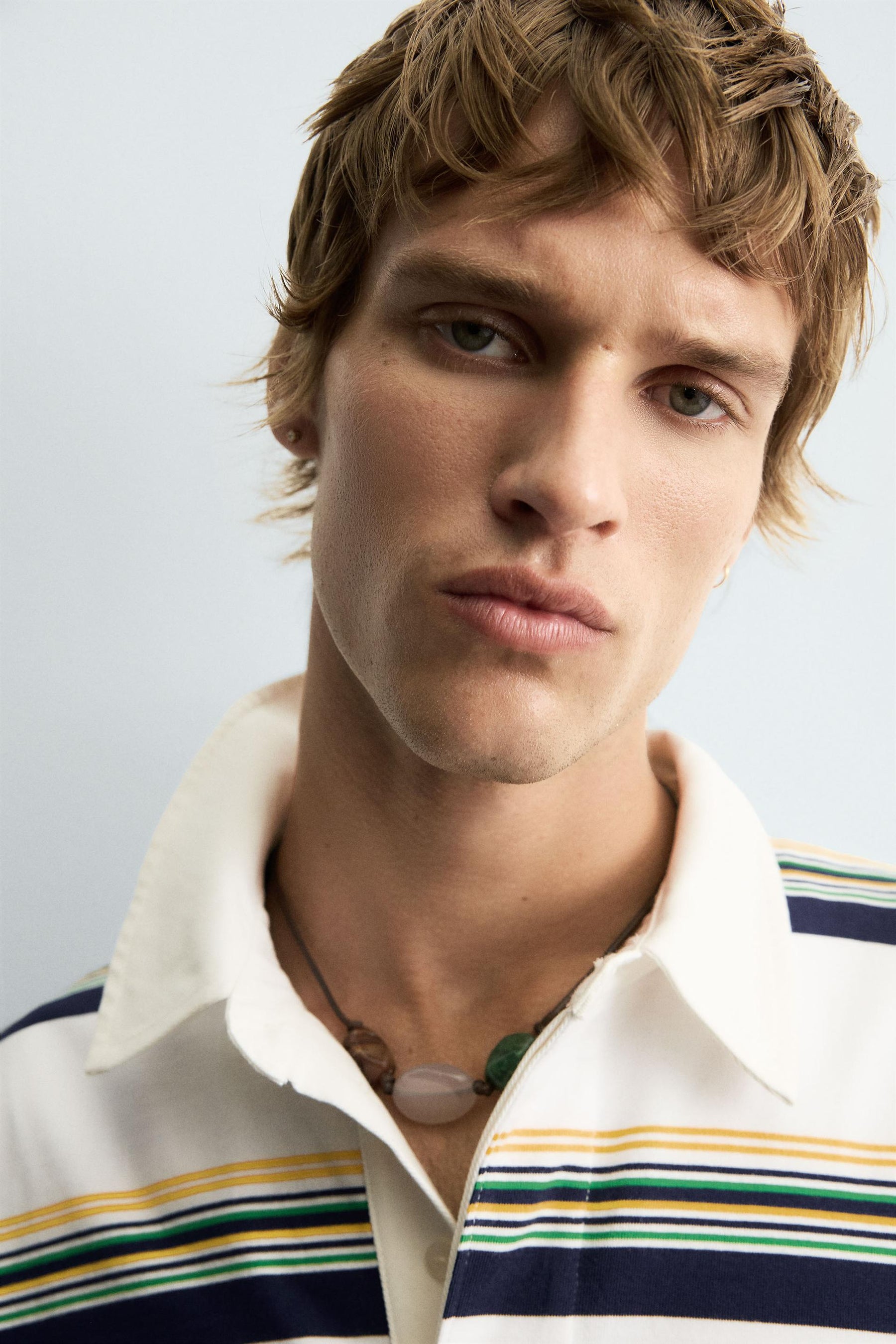 Gestreiftes Baumwollpolo