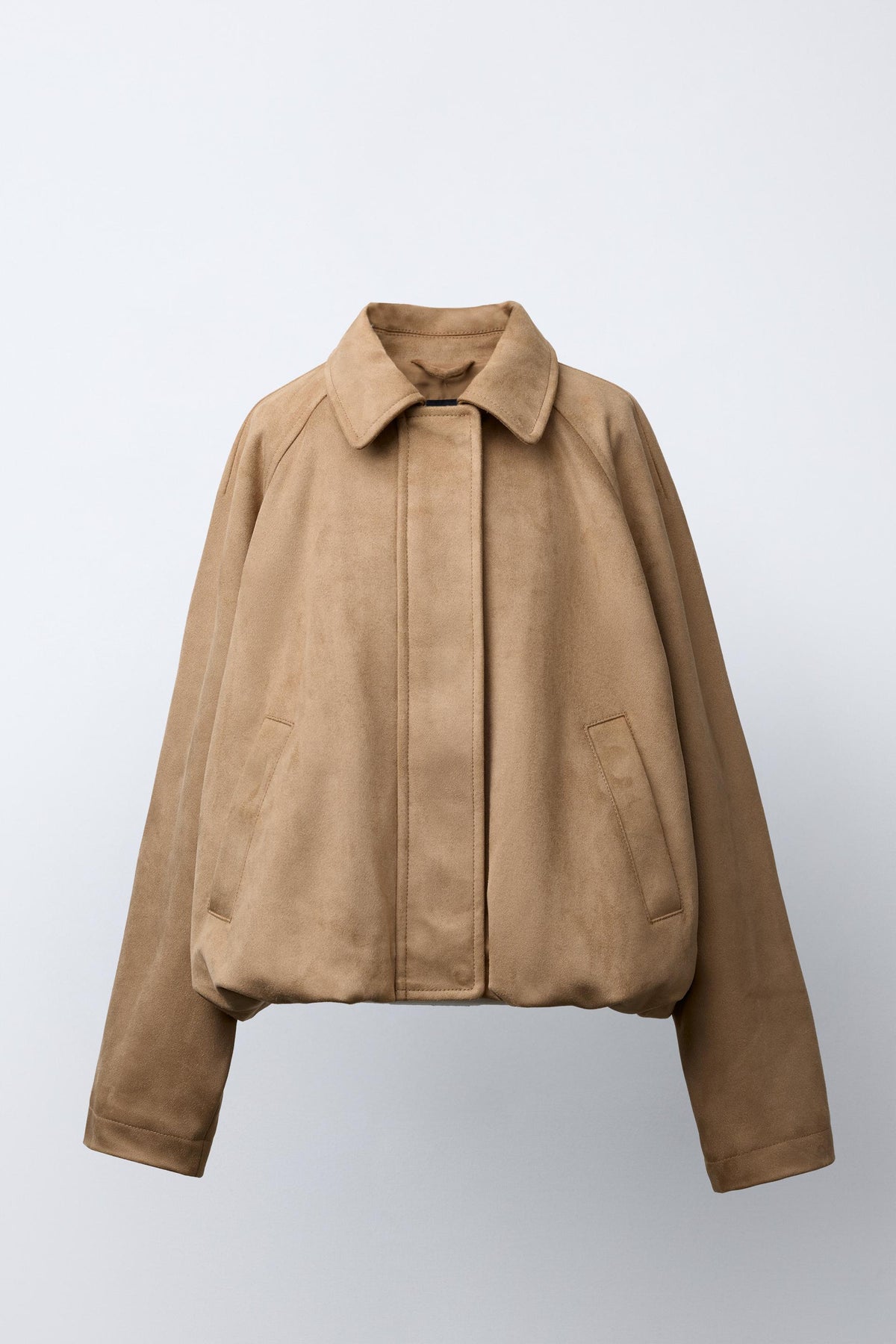 FAUX SUEDE BOMBER JACKET - Image 1