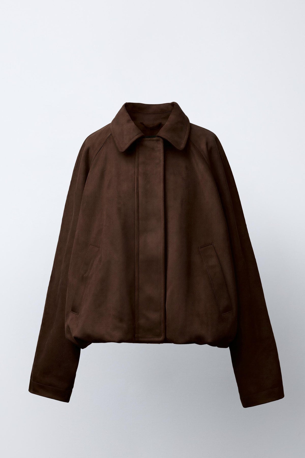 FAUX SUEDE BOMBER JACKET - Image 1