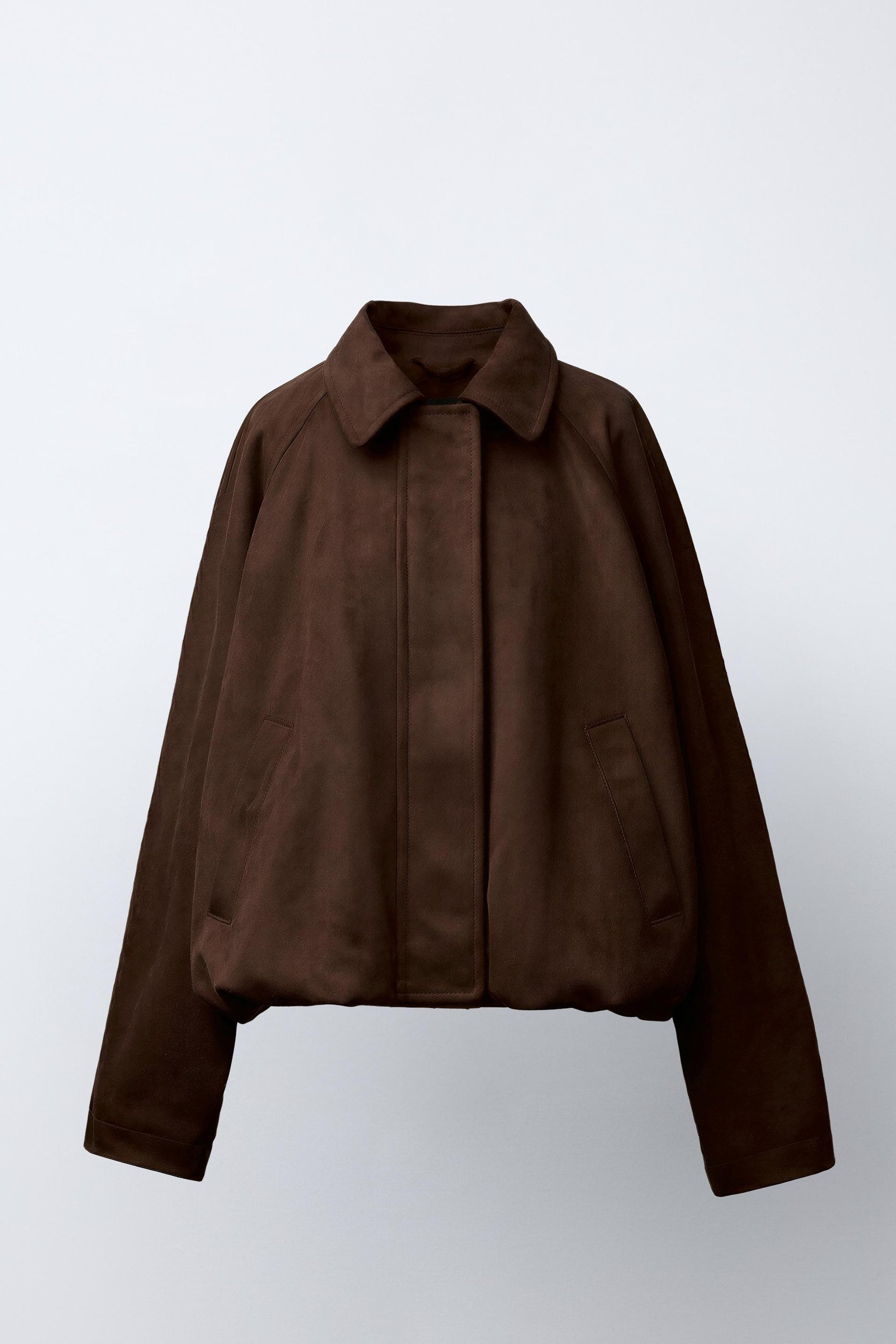 FAUX SUEDE BOMBER JACKET - Image 1