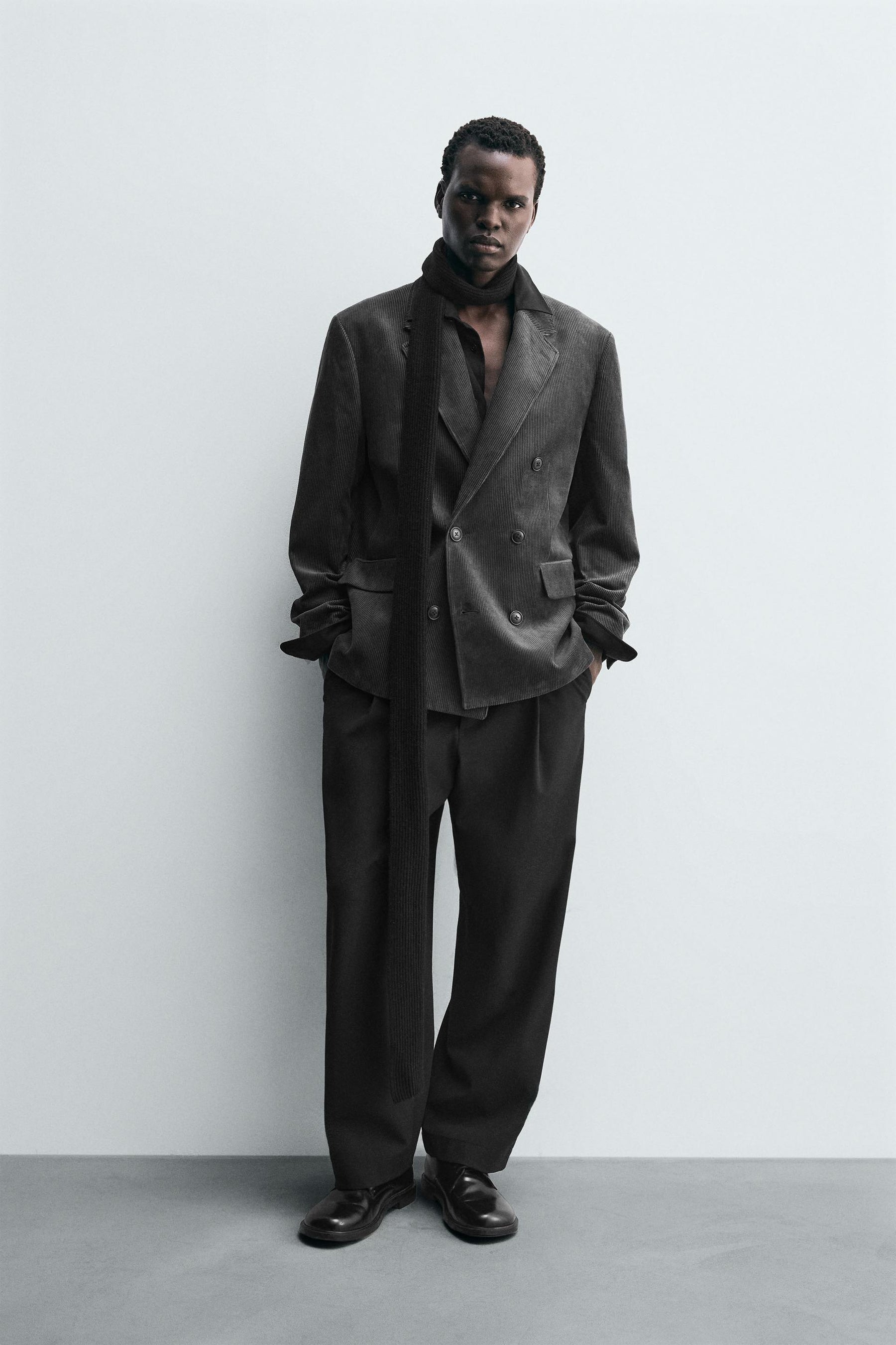 DOUBLE-BREASTED CORDUROY BLAZER - Image 1