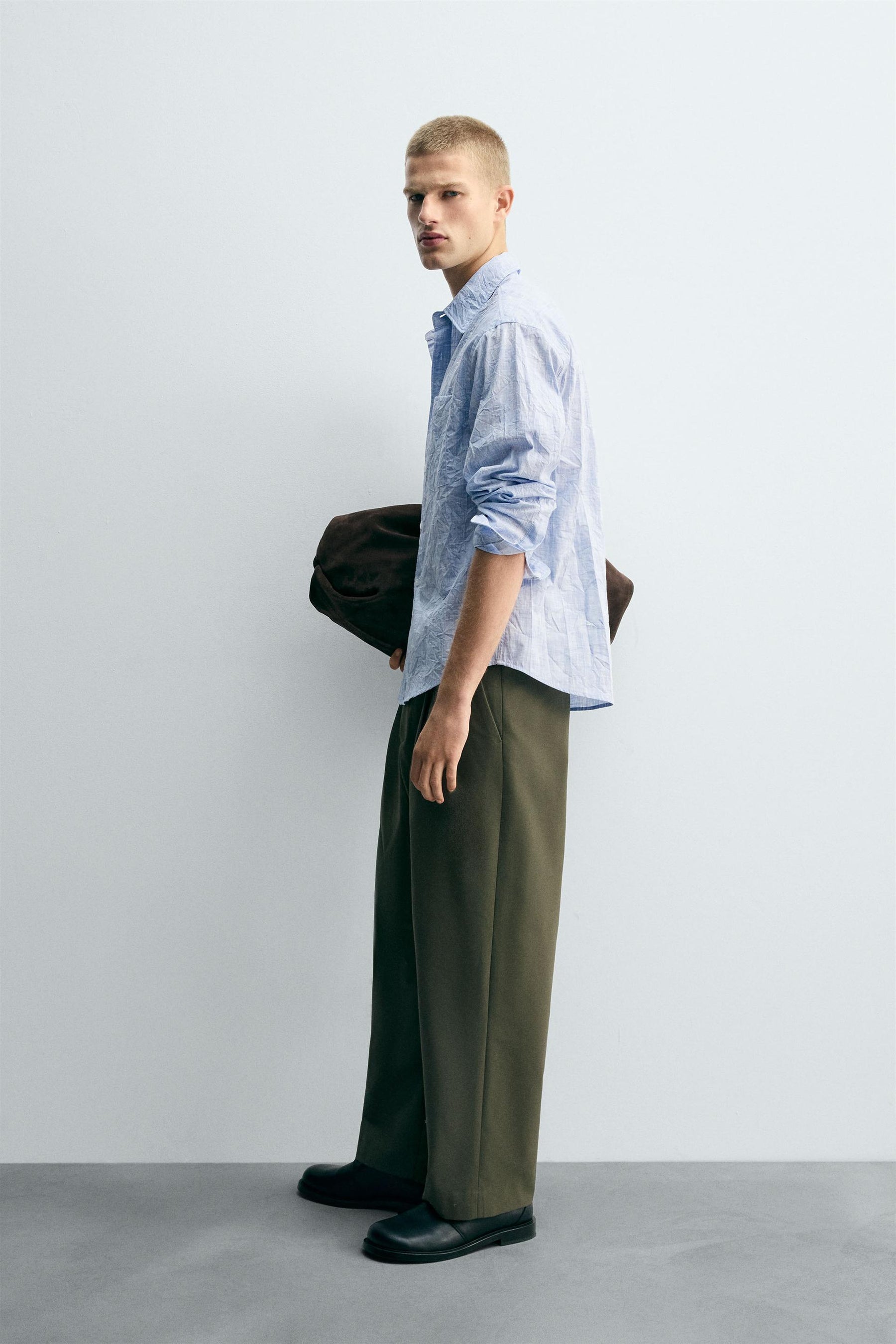 STRIPED CREASED-EFFECT SHIRT - Image 4