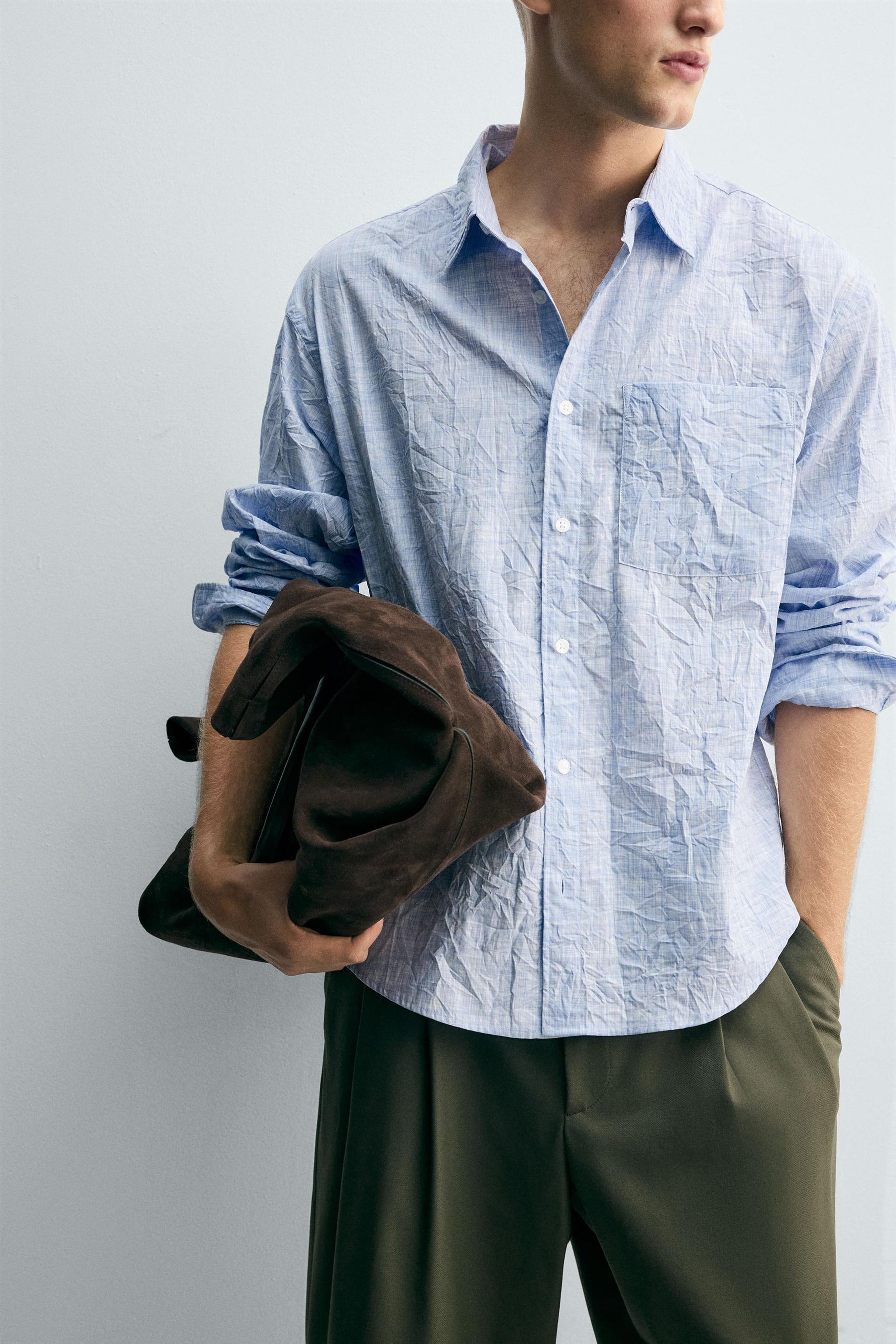 STRIPED CREASED-EFFECT SHIRT - Image 5