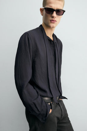 FLOWING SHIRT WITH TIED DETAIL - Image 6