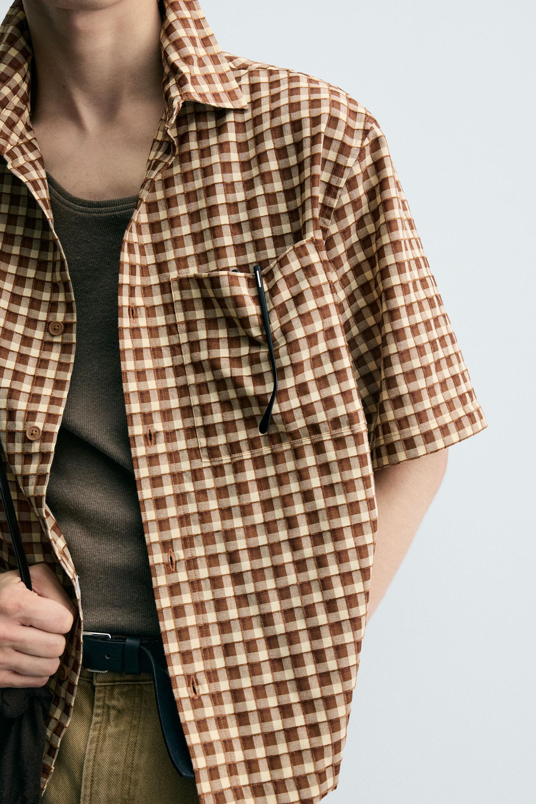 TEXTURED CHECK SHIRT - Image 6