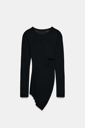 Seitlich drapiertes T-Shirt