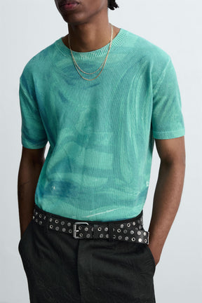 PRINTED GRAPHIC KNIT T-SHIRT - Image 6