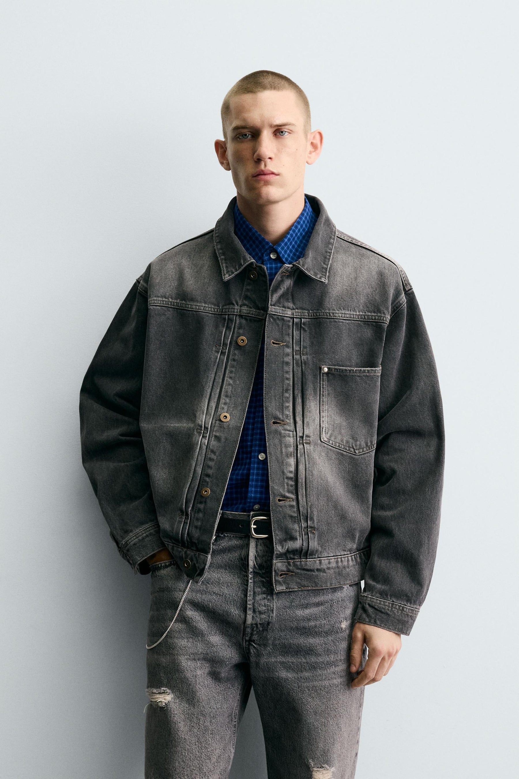 WASHED-EFFECT DENIM JACKET - Image 2