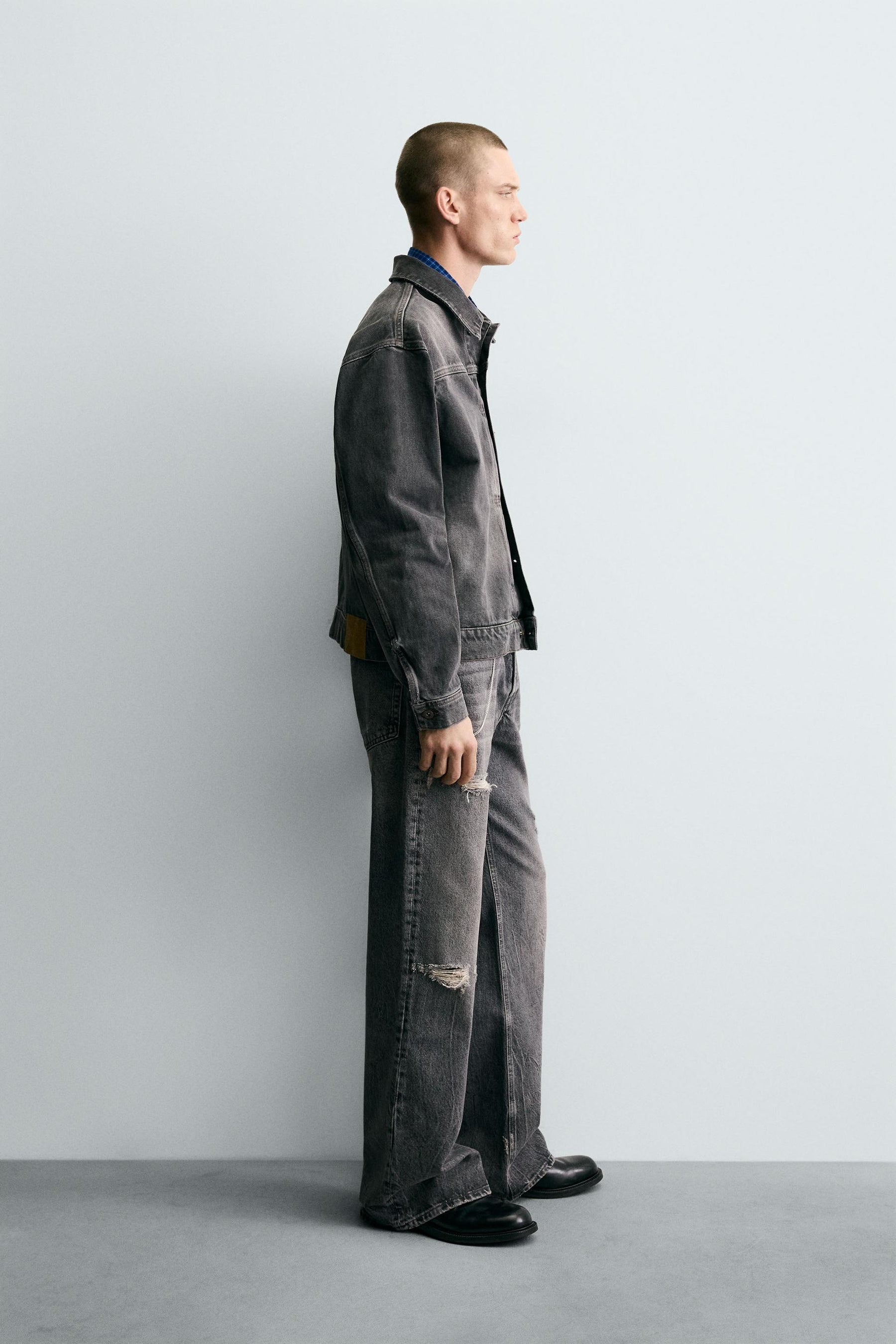 WASHED-EFFECT DENIM JACKET - Image 4