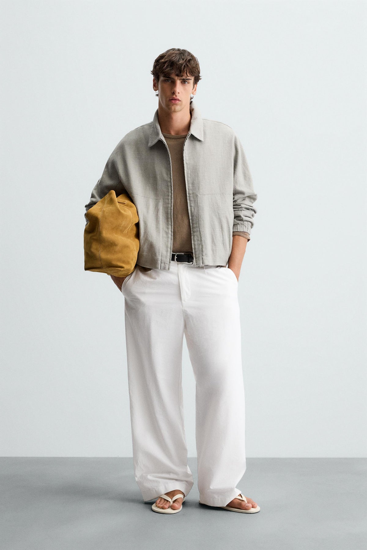 LINEN/COTTON TEXTURED JACKET - Image 1