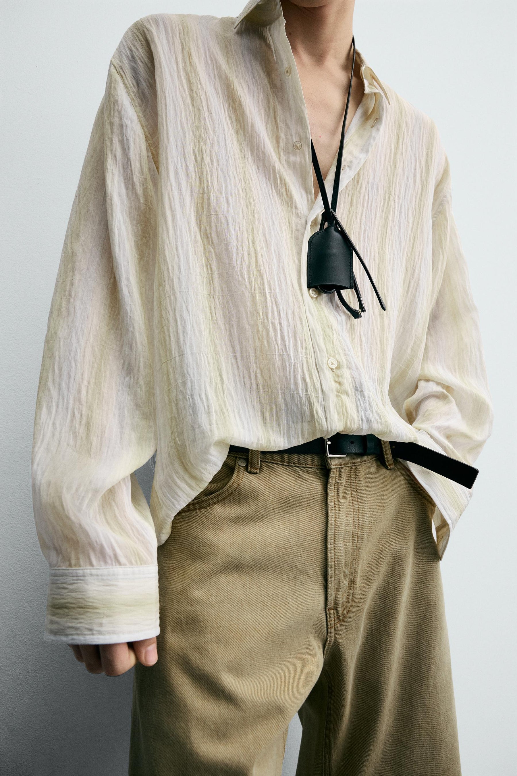 STRIPED FLOWING SHIRT - Image 5