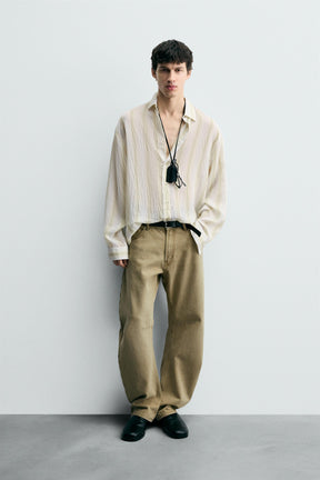 STRIPED FLOWING SHIRT - Image 1