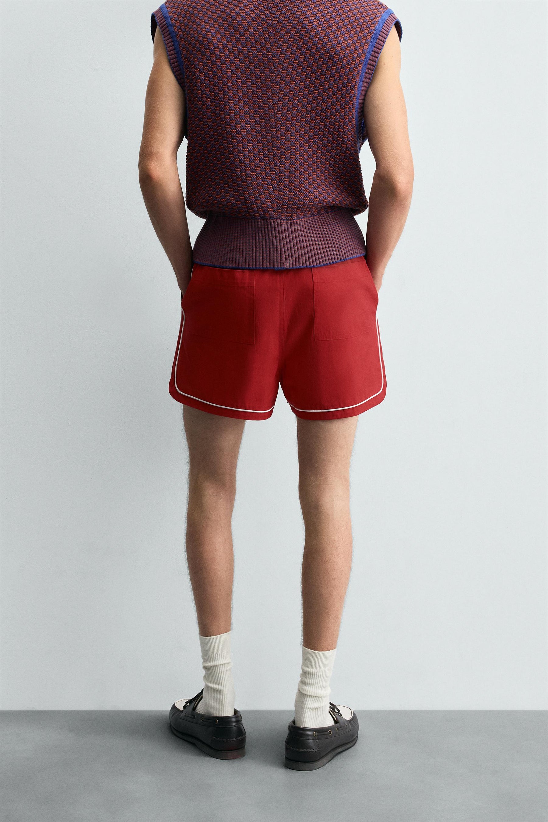 CONTRAST TRIM SHORTS - Image 3