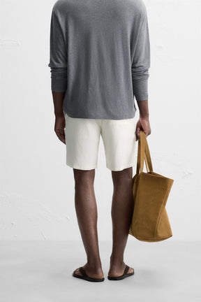 LINEN - VISCOSE BERMUDA SHORTS - Image 3