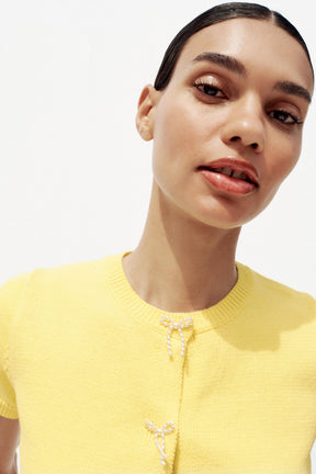 Cardigan mit Kunstperlen-Krawatte