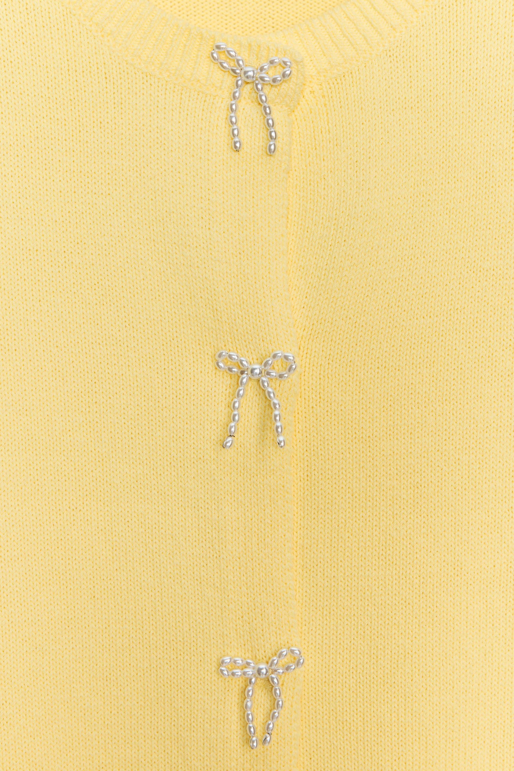 Cardigan mit Kunstperlen-Krawatte