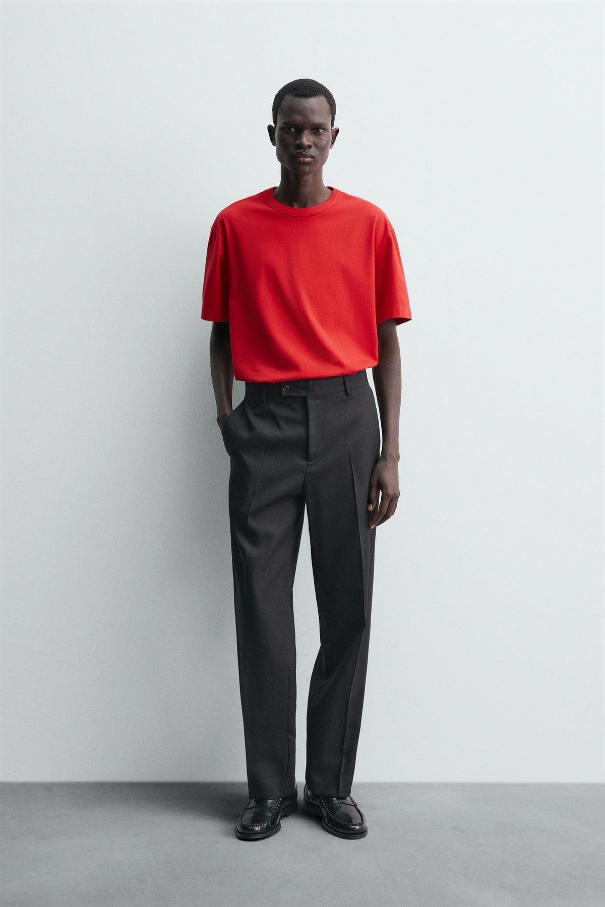 RELAXED FIT T-SHIRT WITH BINDING - Image 1