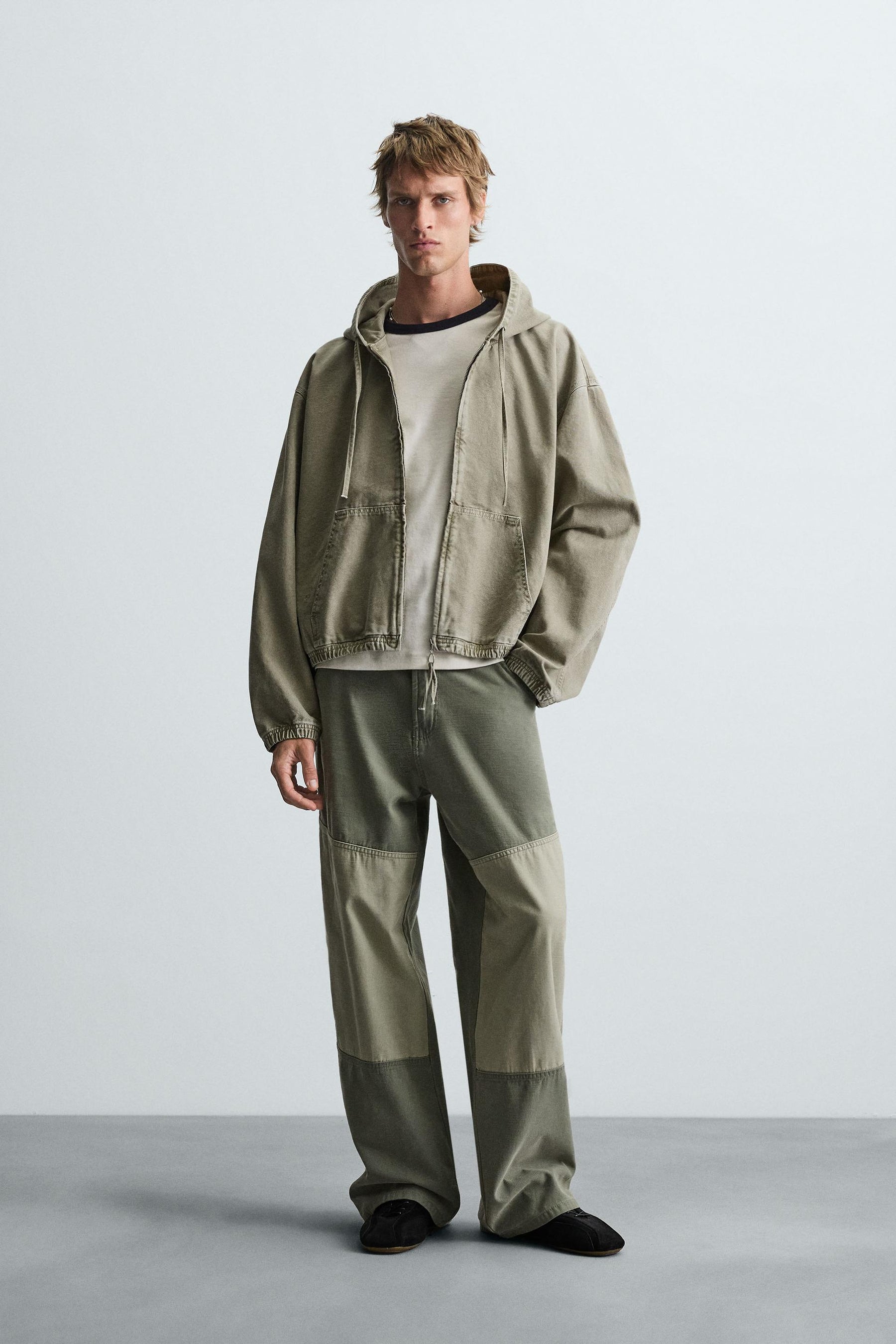 WASHED HOODED JACKET - Image 1