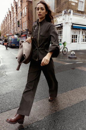 Safari-Jacke mit Kordelzug