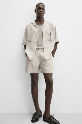 100% LINEN BERMUDA SHORTS - Image 5