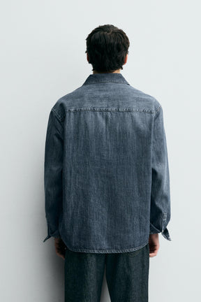 WASHED DENIM OVERSHIRT - Image 3