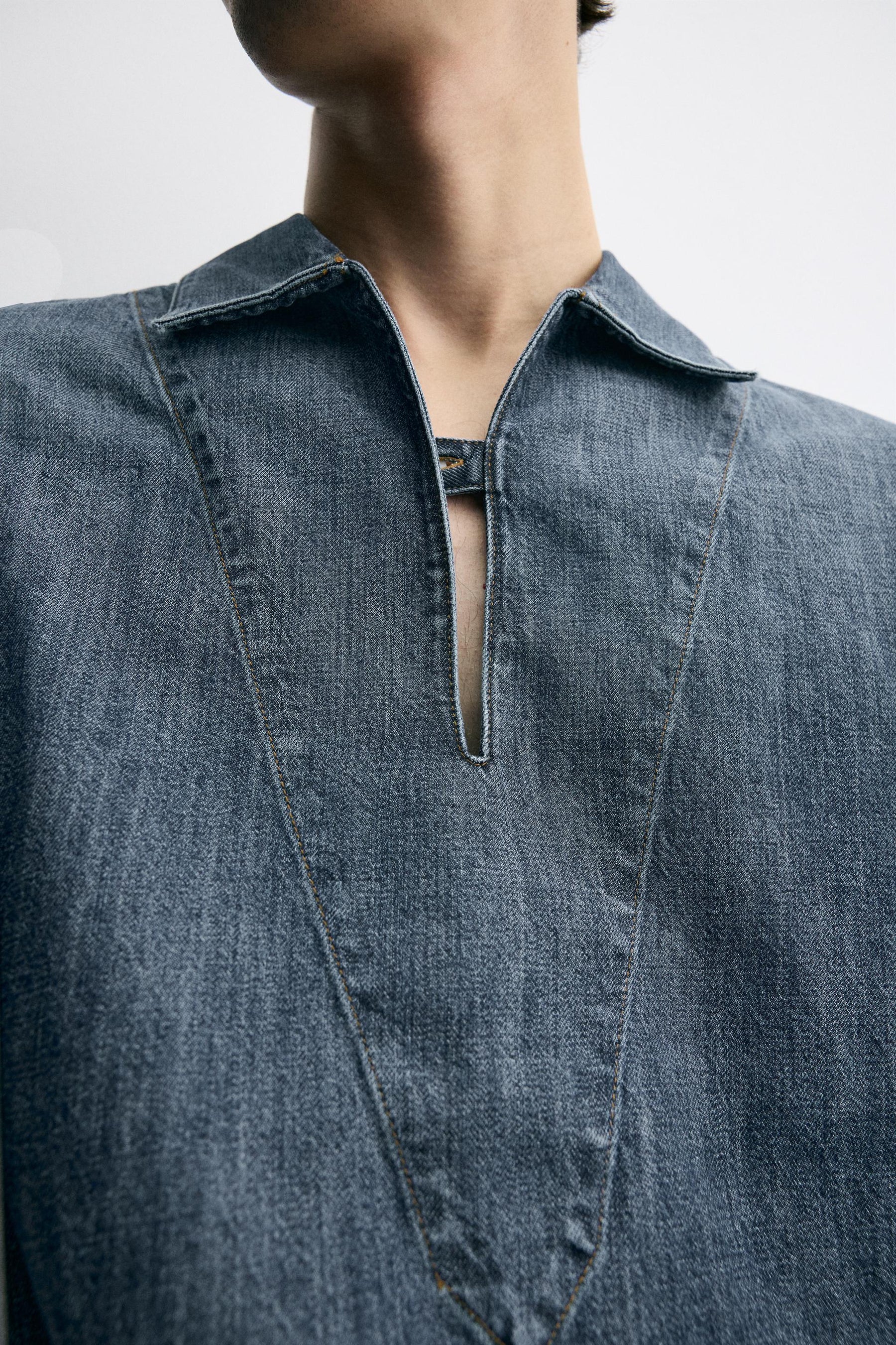 WASHED DENIM OVERSHIRT - Image 7