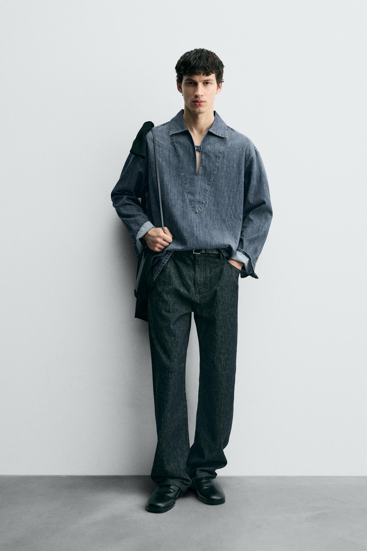 WASHED DENIM OVERSHIRT - Image 1