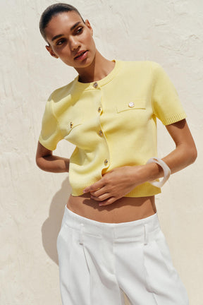 SHORT SLEEVE KNIT CARDIGAN - Image 2