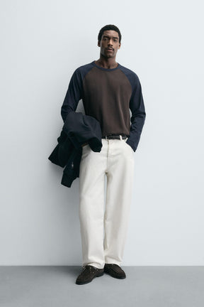 COLOUR BLOCK RAGLAN SLEEVE T-SHIRT - Image 1