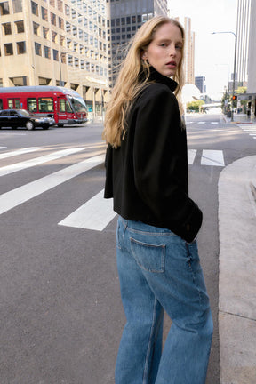 Mantel mit hohem Kragen 