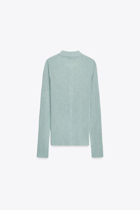 Strickjacke mit Metallic-Faden