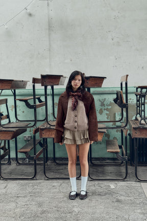 Strickjacke mit Rippstrickbündchen