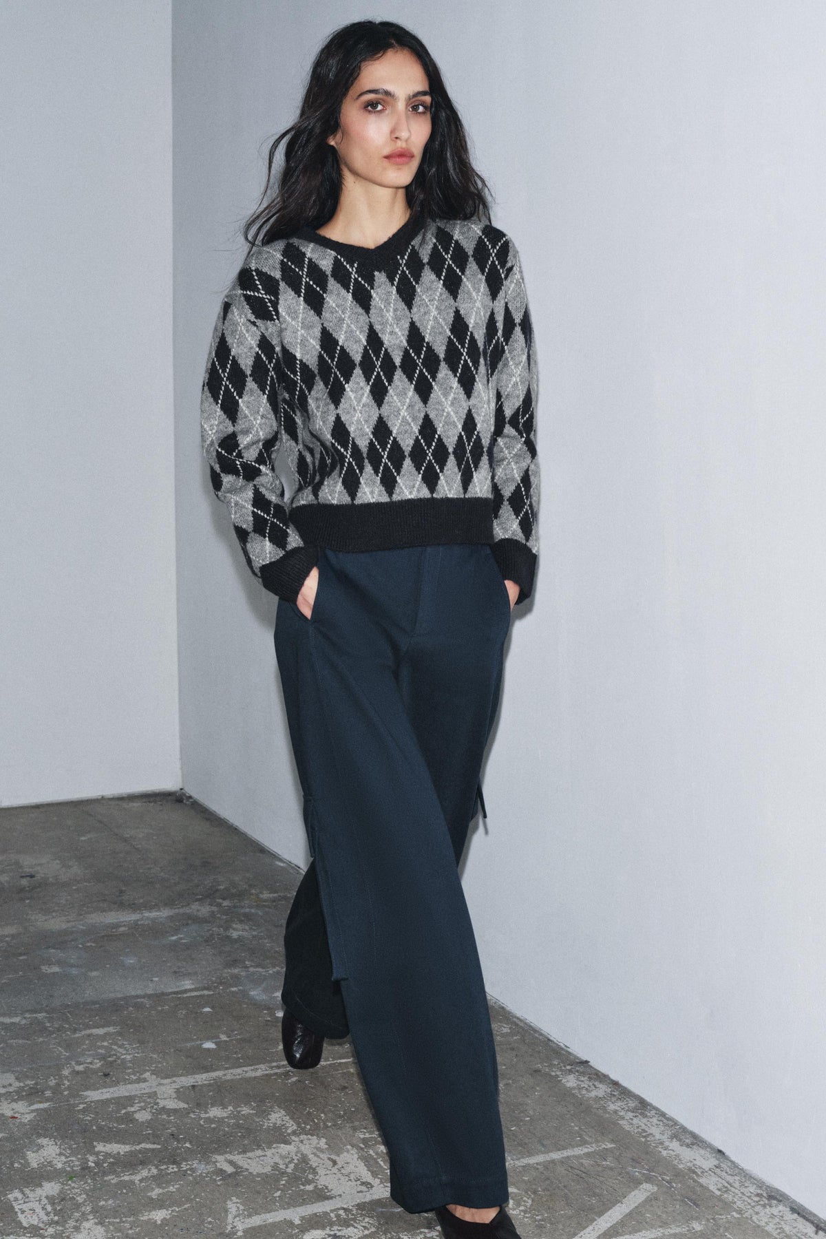 Diamantstrickpullover