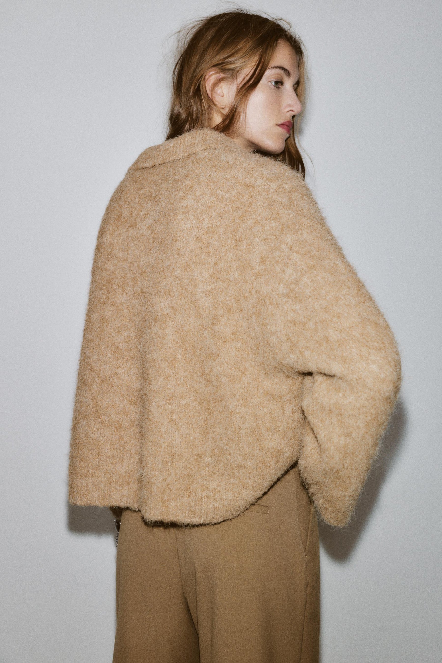 Strickpullover, gebürsteter Effekt