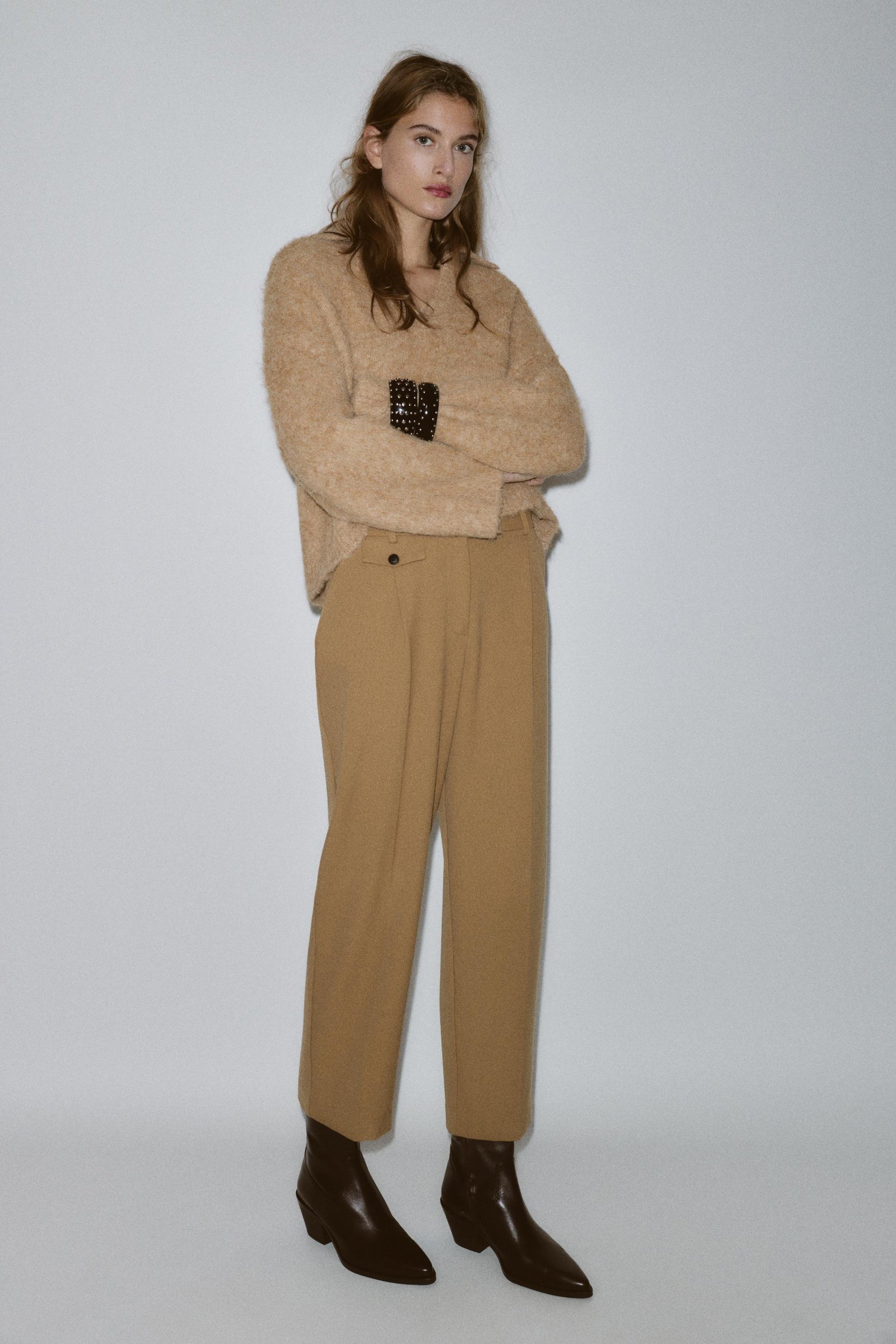 Strickpullover, gebürsteter Effekt