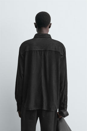 LEATHER SUEDE OVERSHIRT - Image 3