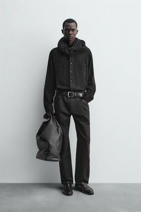 LEATHER SUEDE OVERSHIRT - Image 1