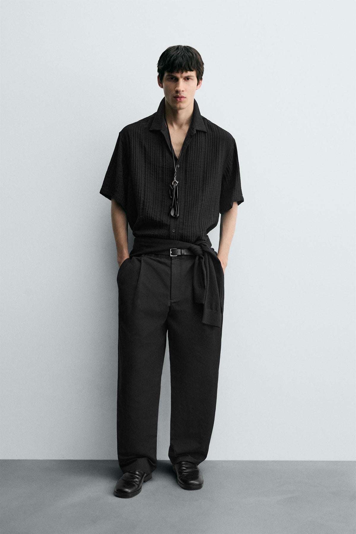 FLOWING TEXTURED SHIRT - Image 1
