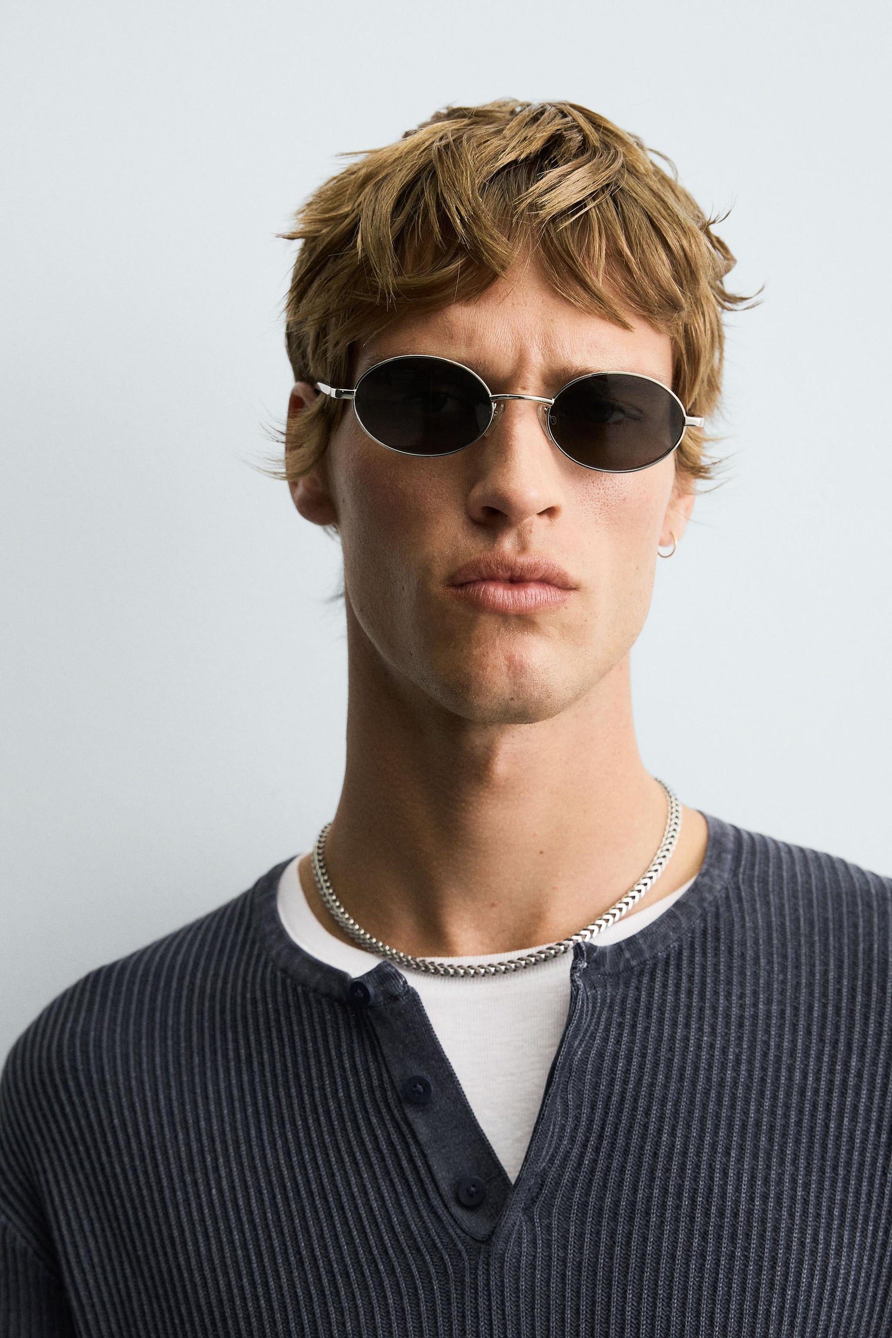 WASHED GRANDAD COLLAR JUMPER - Image 5