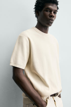 Perlenstrick-T-Shirt