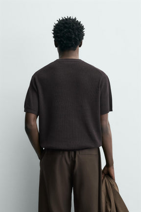 Perlenstrick-T-Shirt